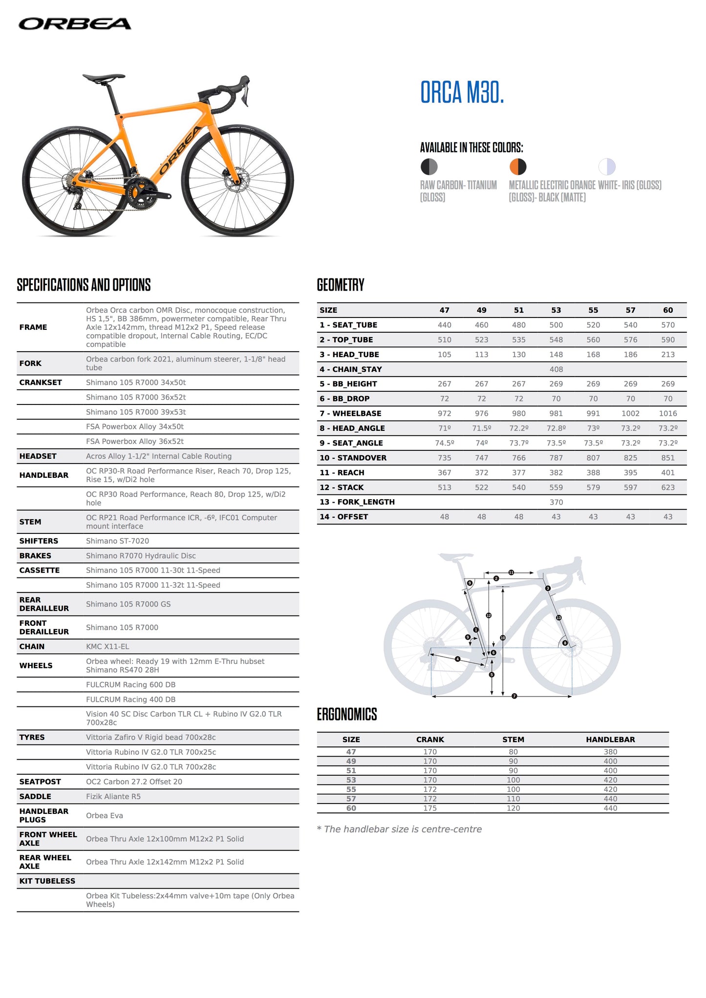 2022 Orbea Orca M30 road bike - additional view 3