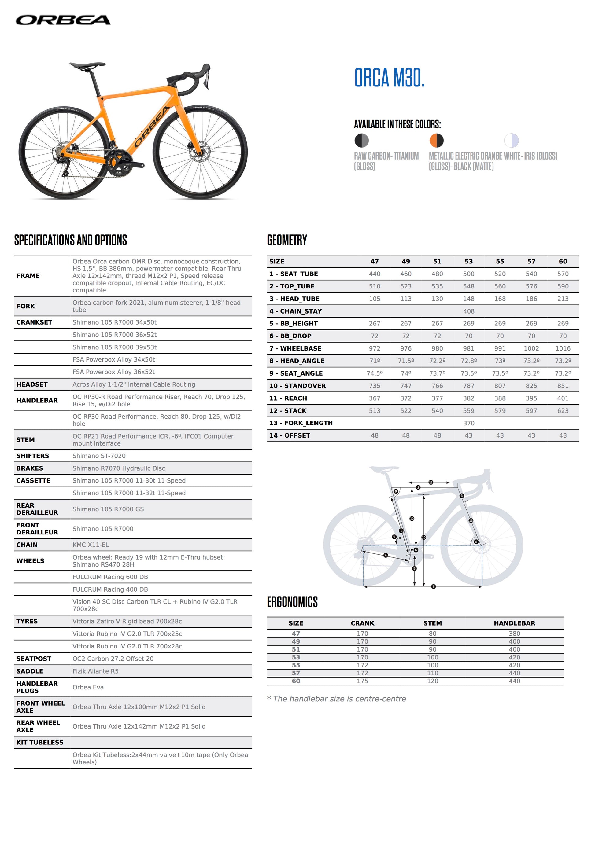 2022 Orbea Orca M30 road bike - additional view 3